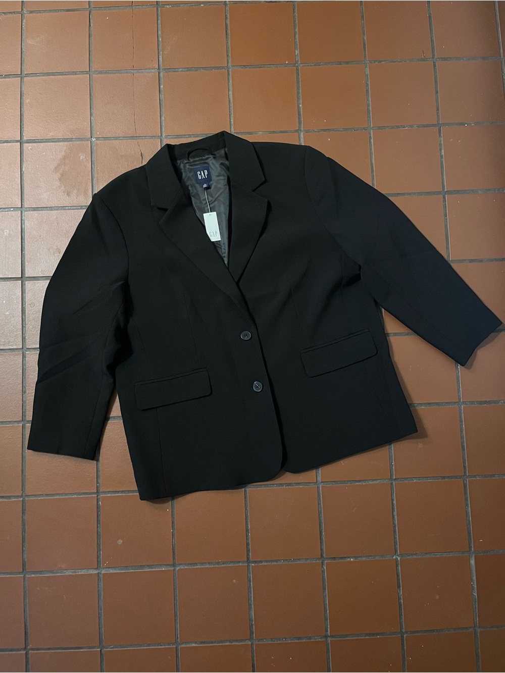 GAP Black Oversized Large Petite Single-Breasted Women's Blazer